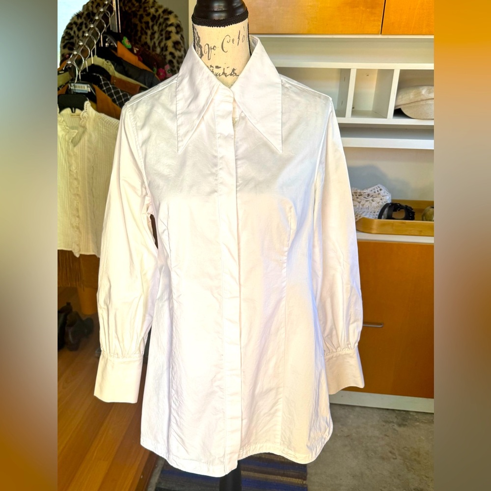 All Saints White Moira Tunic button up size 6